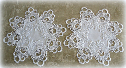 12 Lace Doilies Set Of 2 White Flower European Home