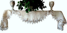 90"  Mantle Shelf Scarf Neutral Earth Tones Feather Lace