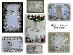 25 Lace White Flower Doily Table Topper Round Dresser Scarf European Home