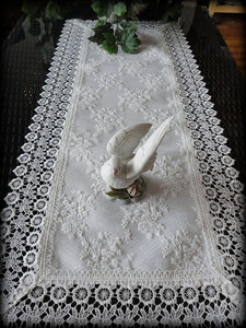 35 Dresser Scarf Table Runner Ivory Princess Lace European Doily Home