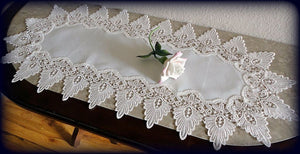 36 Creamy White Dresser Scarf Table Runner Formal European Lace Doily Home