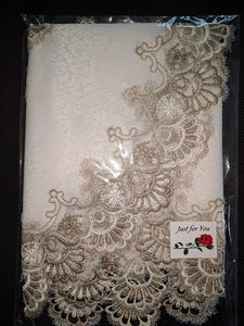 36 X-Large Lace Doily Table Topper Scarf Cocoa Brown Neutrals & White Tablecloth Round Dresser Home