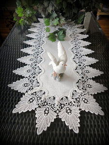 54 Creamy White Dresser Scarf Table Runner Formal European Lace Doily Home