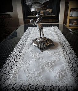 54 Dresser Scarf Table Runner Ivory Princess Lace European Doily Home