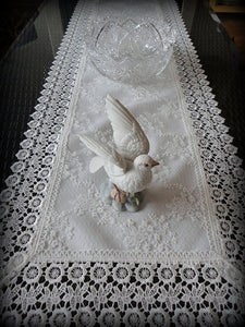 54 Dresser Scarf Table Runner Ivory Princess Lace European Doily Home