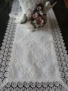 54 Dresser Scarf Table Runner Ivory Princess Lace European Doily Home
