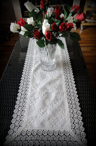 54 Dresser Scarf Table Runner Ivory Princess Lace European Doily Home