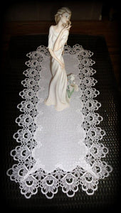 54 Lace Dresser Scarf Table Runner White Flower European Doily Home