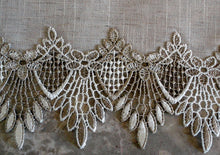 90"  Mantle Shelf Scarf Neutral Earth Tones Feather Lace