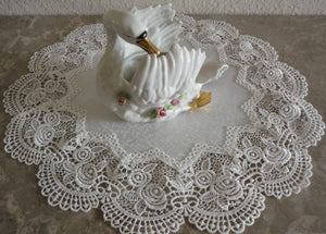 Doily ROYAL ROSE European Lace Antique White 16"