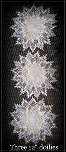 Doilies Feather Earth Lace Set of Three 12" Doily