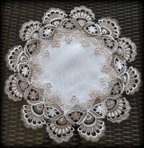 Doily 16" Taupe Lace