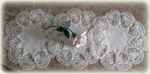 12" Doilies ROYAL ROSE European Lace Set of Three