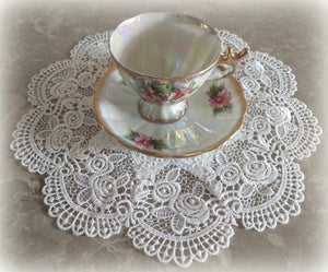 12" Doilies ROYAL ROSE European Lace Set of Three