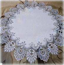 Doily Silver Gray Lace Antique White Ivory 24 Inch