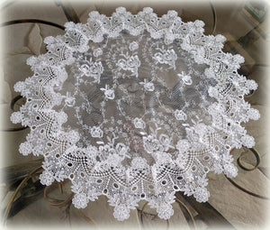 Doily Sheer Vintage English Rose Victorian Large 25 inch