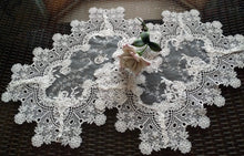 Sheer Vintage English Rose Doilies Set of 2 Place mat or End Table Doilies