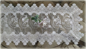 Copy of Lace Dresser Scarf Sheer Vintage English Rose 54"