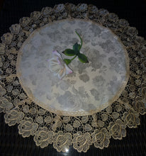 Champagne & Roses Doily Table Topper