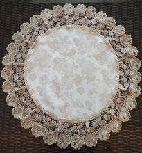 Champagne & Roses Doily Table Topper