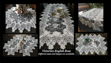 Sheer Vintage English Rose Doilies Set of 2 Place mat or End Table Doilies