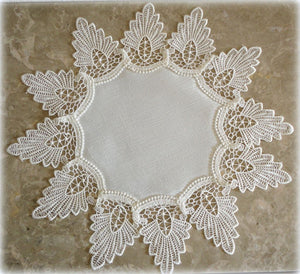 Doily Creamy White Dresser Scarf Formal European Lace Round Topper Home