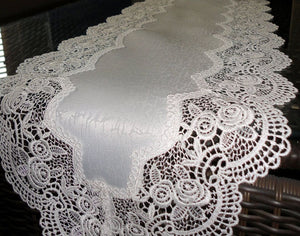 Dresser Scarf Royal Rose European Lace White Mantel Or Shelf Table Runner 65 Inch Home