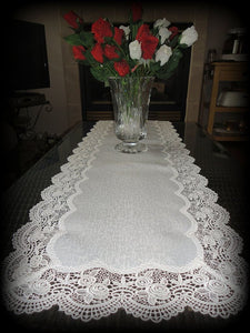 Dresser Scarf Royal Rose European Lace White Table Runner 54 Doily Home