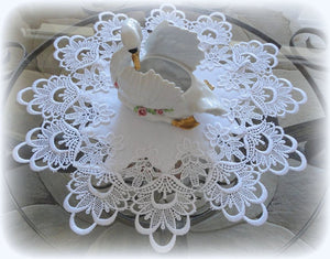 Gift Set 54 Lace Dresser Scarf Table Runner White Flower European Doily Home