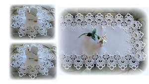 Gift Set 54 Lace Dresser Scarf Table Runner White Flower European Doily Home