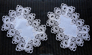 Lace Doilies Set Of 2 White Flower Scarf Place Mat Home