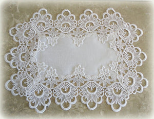 Lace Doilies Set Of 2 White Flower Scarf Place Mat Home