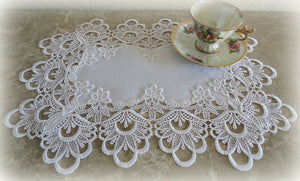 Lace Doilies Set Of 2 White Flower Scarf Place Mat Home