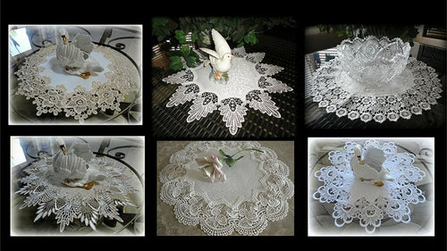 Lace Doilies Set Of Six Sampler Pack Dresser Topper Lot Home