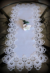 Lace Dresser Scarf Table Runner White Flower European Doily 36 Home