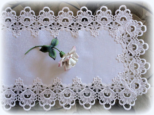 Lace Dresser Scarf Table Runner White Flower European Doily 36 Home