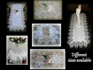 Lace Tablecloth Table Topper White Flower 34 Square Home