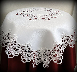 Lace Tablecloth Table Topper White Flower 34 Square Home