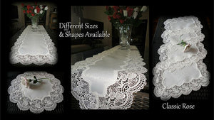Large Doily Royal Rose European Lace White Topper Dresser Scarf 23 Round Home