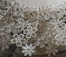 Large Doily Sophisticated Floral Lace Table Topper Dresser Scarf Neutral Earth Tones Home