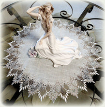 Large Doily Table Topper Dresser Scarf Neutral Earth Tones Lace Home