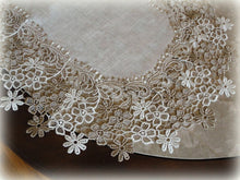 Linen Gift Set Sophisticated Floral Lace 36 Dresser Scarf Plus A Large 19 Doily Neutral Earth Tones European Design Home