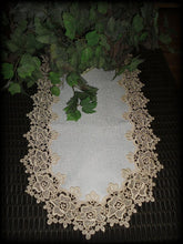 Rose Lace Dresser Scarf 54 Plus Set Of 4 Place Mats (18.5X12) Soft Gold White Doily Home