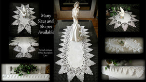 Fireplace Mantel or Shelf Scarf Creamy  White L ace 90" x 19"