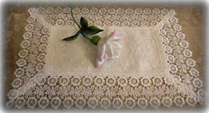 Set Of Two Doilies Ivory Princess Lace European Dresser Scarf Or Place Mat Home
