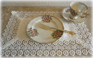 Set Of Two Doilies Ivory Princess Lace European Dresser Scarf Or Place Mat Home