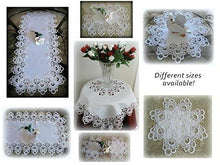 Set Two 16 Doilies White Flower European Lace Round Home
