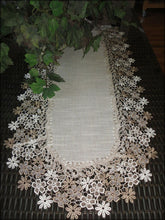 Sophisticated Floral Lace Dresser Scarf 36 Neutral Earth Tones Runner Daisy Home