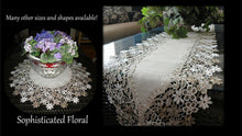 Table Topper Doily Sophisticated Floral Lace Round Dresser Scarf Neutral Earth Tones Tablecloth Home