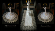 Champagne & Roses Doily Table Topper